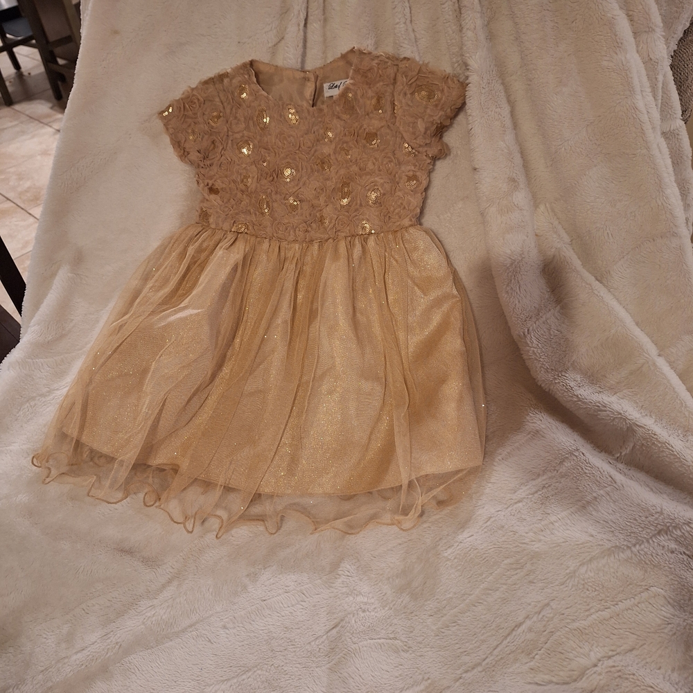Gold Glittery Dress for Kids